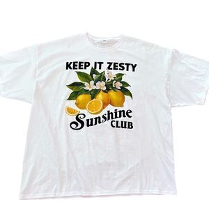 Vintage Keep it Zesty Sunshine Club Graphic Print T-Shirt